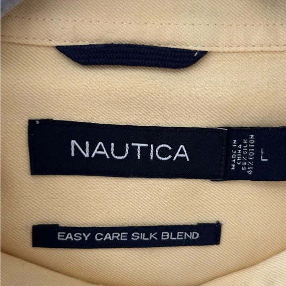 Handsome Nautica Easy Care Silk Blend shirt-large - Picture 5 of 8